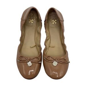 Vince Camuto Eryn Patent Leather Ballet‎ Flats Tan Size 7